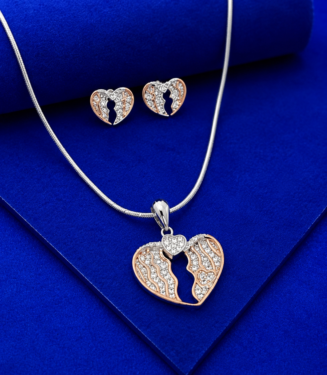 Broken Heart Pendant Set | 925 Silver