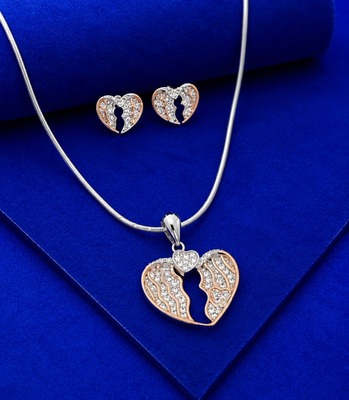 Broken heart pedant set