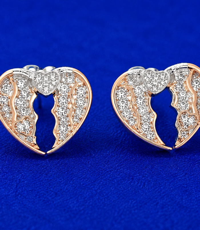 Broken heart pendant earrings