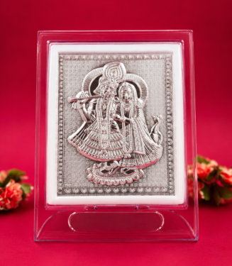 999 Pure Silver Radha Krishna Frame