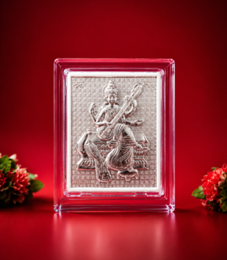 999 Pure Silver Goddess Saraswati Frame