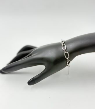 Oval Link Black Accent Bracelet